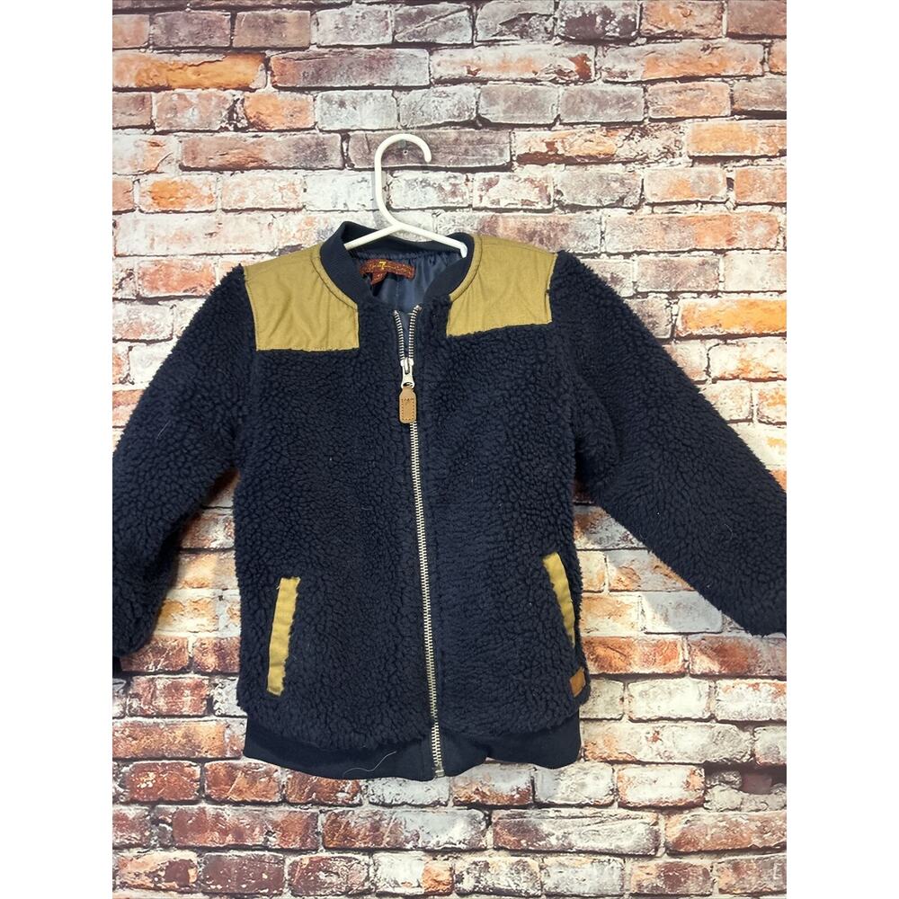 7 seven for all mankind blue toddler jacket fleece coat boys size 4t